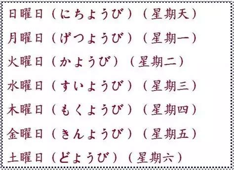 日本 星期 金木水火土|一分钟记住日本的星期表达方式